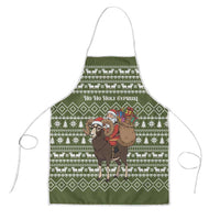 Cyprus Christmas Apron with Santa Riding Ram Ho Ho Holy Cyprus Text and Green Holiday - Wonder Print Shop