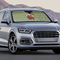 Cyprus Christmas Auto Sun Shade with Santa Riding Ram Ho Ho Holy Cyprus Text and Green Holiday - Wonder Print Shop