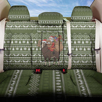 Cyprus Christmas Back Car Seat Cover with Santa Riding Ram Ho Ho Holy Cyprus Text and Green Holiday - Wonder Print Shop
