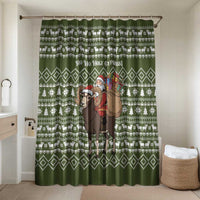 Cyprus Christmas Bathroom Set with Santa Riding Ram Ho Ho Holy Cyprus Text and Green Holiday - Wonder Print Shop