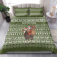 Cyprus Christmas Bedding Set with Santa Riding Ram Ho Ho Holy Cyprus Text and Green Holiday - Wonder Print Shop