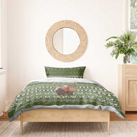 Cyprus Christmas Bedding Set with Santa Riding Ram Ho Ho Holy Cyprus Text and Green Holiday - Wonder Print Shop