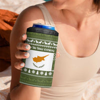 Cyprus Christmas 4 in 1 Can Cooler Tumbler with Santa Riding Ram Ho Ho Holy Cyprus Text and Green Holiday - Wonder Print Shop