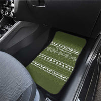 Cyprus Christmas Car Mats with Santa Riding Ram Ho Ho Holy Cyprus Text and Green Holiday - Wonder Print Shop