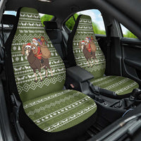 Cyprus Christmas Car Seat Cover with Santa Riding Ram Ho Ho Holy Cyprus Text and Green Holiday - Wonder Print Shop