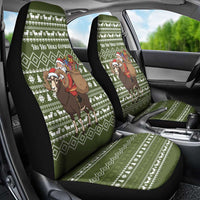 Cyprus Christmas Car Seat Cover with Santa Riding Ram Ho Ho Holy Cyprus Text and Green Holiday - Wonder Print Shop
