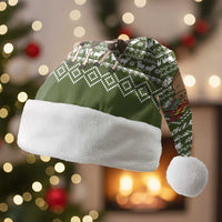 Cyprus Christmas Santa Hat with Santa Riding Ram Ho Ho Holy Cyprus Text and Green Holiday - Wonder Print Shop