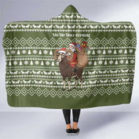 Cyprus Christmas Hooded Blanket with Santa Riding Ram Ho Ho Holy Cyprus Text and Green Holiday - Wonder Print Shop