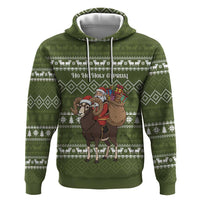 Cyprus Christmas Hoodie with Santa Riding Ram Ho Ho Holy Cyprus Text and Green Holiday - Wonder Print Shop