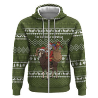 Cyprus Christmas Hoodie with Santa Riding Ram Ho Ho Holy Cyprus Text and Green Holiday - Wonder Print Shop