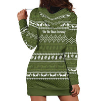 Cyprus Christmas Hoodie Dress with Santa Riding Ram Ho Ho Holy Cyprus Text and Green Holiday - Wonder Print Shop
