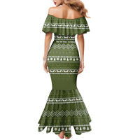 Cyprus Christmas Mermaid Dress with Santa Riding Ram Ho Ho Holy Cyprus Text and Green Holiday - Wonder Print Shop