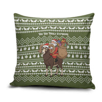 Cyprus Christmas Pillow Cover with Santa Riding Ram Ho Ho Holy Cyprus Text and Green Holiday - Wonder Print Shop