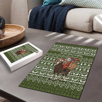Cyprus Christmas Puzzle with Santa Riding Ram Ho Ho Holy Cyprus Text and Green Holiday - Wonder Print Shop