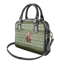 Cyprus Christmas Shoulder Handbag with Santa Riding Ram Ho Ho Holy Cyprus Text and Green Holiday - Wonder Print Shop