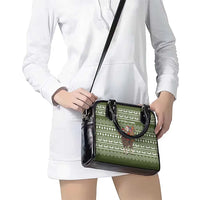Cyprus Christmas Shoulder Handbag with Santa Riding Ram Ho Ho Holy Cyprus Text and Green Holiday - Wonder Print Shop