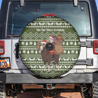 Cyprus Christmas Spare Tire Cover with Santa Riding Ram Ho Ho Holy Cyprus Text and Green Holiday - Wonder Print Shop