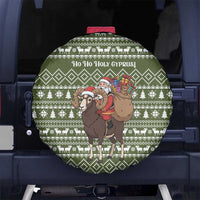 Cyprus Christmas Spare Tire Cover with Santa Riding Ram Ho Ho Holy Cyprus Text and Green Holiday - Wonder Print Shop