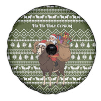 Cyprus Christmas Spare Tire Cover with Santa Riding Ram Ho Ho Holy Cyprus Text and Green Holiday - Wonder Print Shop