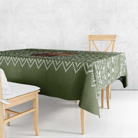Cyprus Christmas Tablecloth with Santa Riding Ram Ho Ho Holy Cyprus Text and Green Holiday - Wonder Print Shop