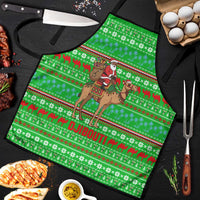 Djibouti Christmas Apron with Santa Riding Camel Palm Trees Red Camel - Wonder Print Shop