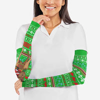 Djibouti Christmas Arm Sleeves with Santa Riding Camel Palm Trees Red Camel - Wonder Print Shop