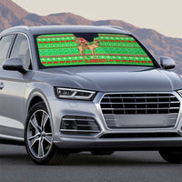 Djibouti Christmas Auto Sun Shade with Santa Riding Camel Palm Trees Red Camel - Wonder Print Shop