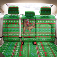 Djibouti Christmas Back Car Seat Cover with Santa Riding Camel Palm Trees Red Camel - Wonder Print Shop