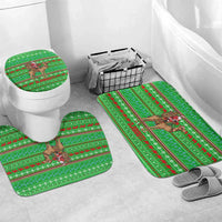 Djibouti Christmas Bathroom Set with Santa Riding Camel Palm Trees Red Camel - Wonder Print Shop