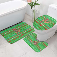 Djibouti Christmas Bathroom Set with Santa Riding Camel Palm Trees Red Camel - Wonder Print Shop