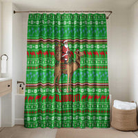 Djibouti Christmas Bathroom Set with Santa Riding Camel Palm Trees Red Camel - Wonder Print Shop