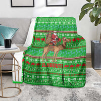Djibouti Christmas Blanket with Santa Riding Camel Palm Trees Red Camel - Wonder Print Shop
