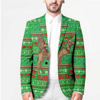 Djibouti Christmas Blazer with Santa Riding Camel Palm Trees Red Camel - Wonder Print Shop