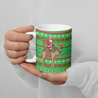 Djibouti Christmas Ceramic Mug with Santa Riding Camel Palm Trees Red Camel - Wonder Print Shop