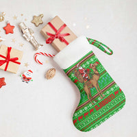 Djibouti Christmas Stocking with Santa Riding Camel Palm Trees Red Camel - Wonder Print Shop