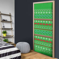Djibouti Christmas Door Cover with Santa Riding Camel Palm Trees Red Camel - Wonder Print Shop