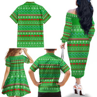 Djibouti Christmas Family Matching Off The Shoulder Long Sleeve Dress and Hawaiian Shirt with Santa Riding Camel Palm Trees Red Camel - Wonder Print Shop