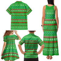 Djibouti Christmas Family Matching Tank Maxi Dress and Hawaiian Shirt with Santa Riding Camel Palm Trees Red Camel - Wonder Print Shop