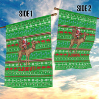 Djibouti Christmas Garden Flag with Santa Riding Camel Palm Trees Red Camel - Wonder Print Shop