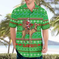 Djibouti Christmas Hawaiian Shirt with Santa Riding Camel Palm Trees Red Camel - Wonder Print Shop