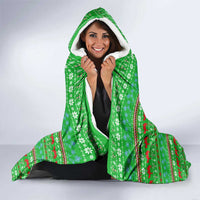 Djibouti Christmas Hooded Blanket with Santa Riding Camel Palm Trees Red Camel - Wonder Print Shop