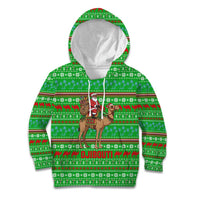 Djibouti Christmas Kid Hoodie with Santa Riding Camel Palm Trees Red Camel - Wonder Print Shop