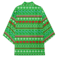 Djibouti Christmas Kimono with Santa Riding Camel Palm Trees Red Camel - Wonder Print Shop