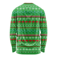 Djibouti Christmas Long Sleeve Shirt with Santa Riding Camel Palm Trees Red Camel - Wonder Print Shop