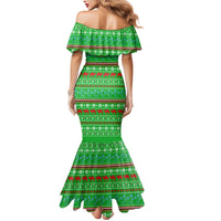 Djibouti Christmas Mermaid Dress with Santa Riding Camel Palm Trees Red Camel - Wonder Print Shop