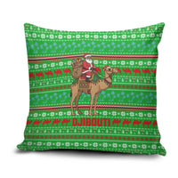 Djibouti Christmas Pillow Cover with Santa Riding Camel Palm Trees Red Camel - Wonder Print Shop