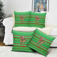 Djibouti Christmas Pillow Cover with Santa Riding Camel Palm Trees Red Camel - Wonder Print Shop