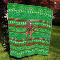 Djibouti Christmas Quilt with Santa Riding Camel Palm Trees Red Camel - Wonder Print Shop