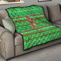 Djibouti Christmas Quilt with Santa Riding Camel Palm Trees Red Camel - Wonder Print Shop