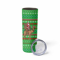 Djibouti Christmas Skinny Tumbler with Santa Riding Camel Palm Trees Red Camel - Wonder Print Shop